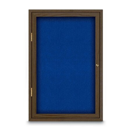 United Visual Products Sliding Door Indoor Enclosed Corkboard, 7 UV9028ACS-SATIN-BUFF
